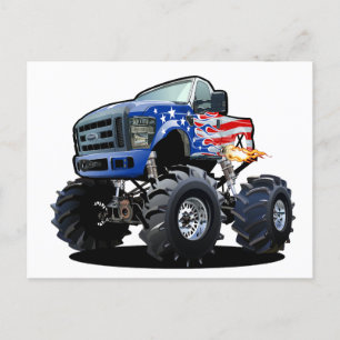Carte Postale Camion monstre de dessin animé