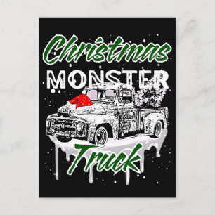 Carte Postale Camion Monstre de Noël Cool