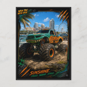 Carte Postale Camion Monstre Hors Route Floride Art