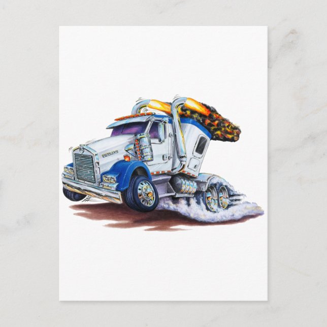 Carte Postale Camion semi-remorque avec sleepercab (Devant)