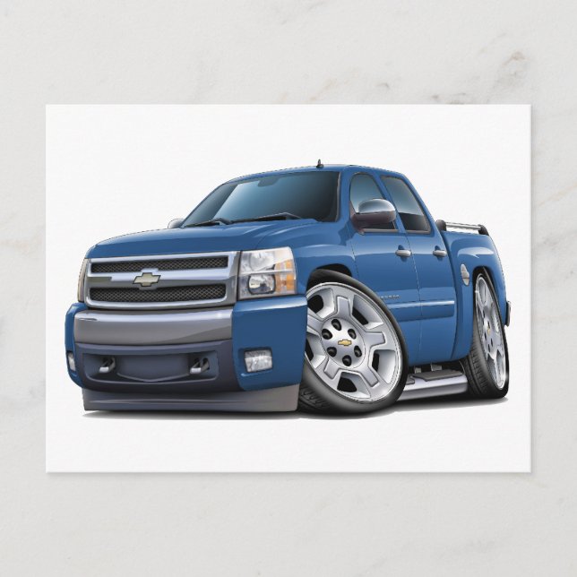 Carte Postale Camion Silverado Dualcab Blue Granite Chevy (Devant)