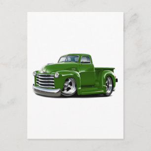 Carte Postale Camion vert Chevy 1950-52