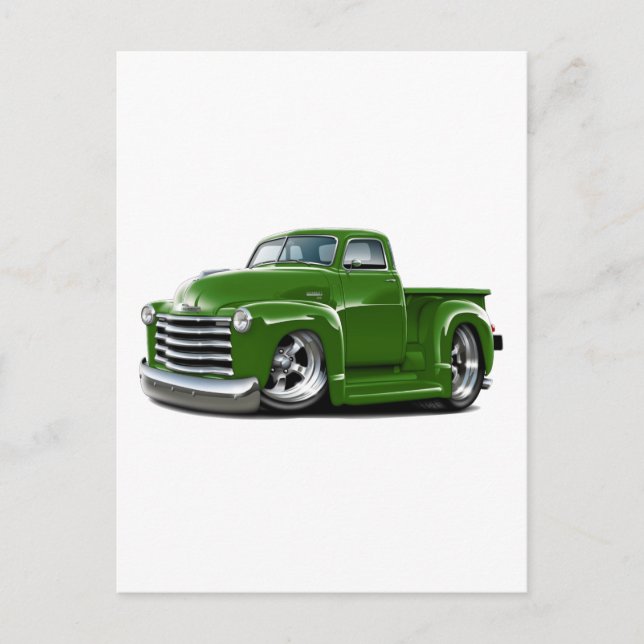 Carte Postale Camion vert Chevy 1950-52 (Devant)