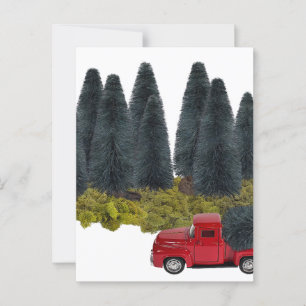 Carte Postale Camion vintage avec sapin de Noël