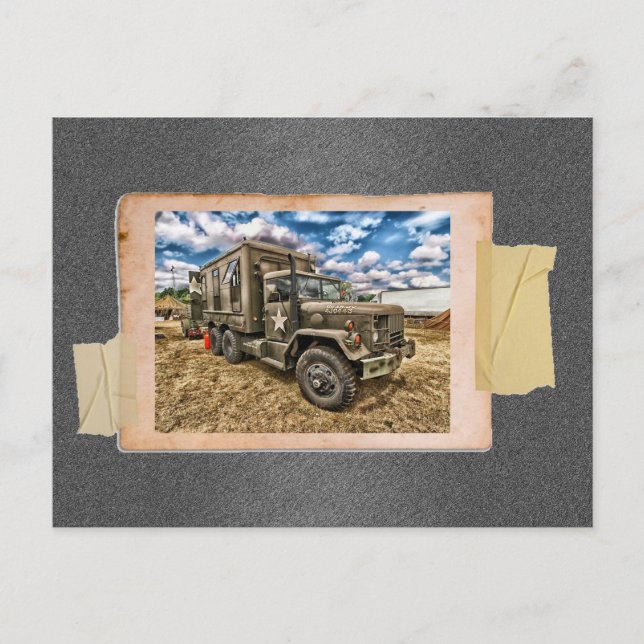 Carte Postale Camion vintage de l'armée (Devant)