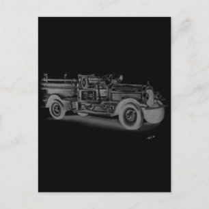 Carte Postale camion vintage tiré à la main inverse