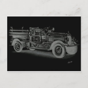 Carte Postale camion vintage tiré à la main inverse