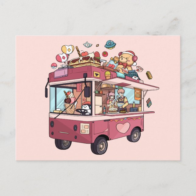Carte Postale Camionnette de glace (Devant)
