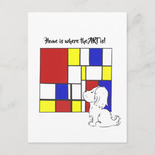 Carte Postale Camomille Inspirée de Mondrian