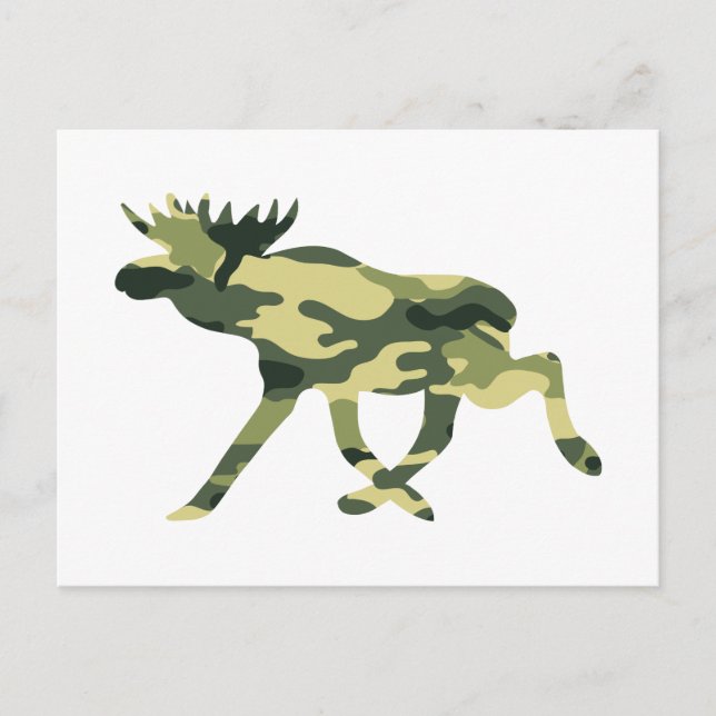 Carte Postale Camouflage / Camo en bois de cerf / élan (Devant)