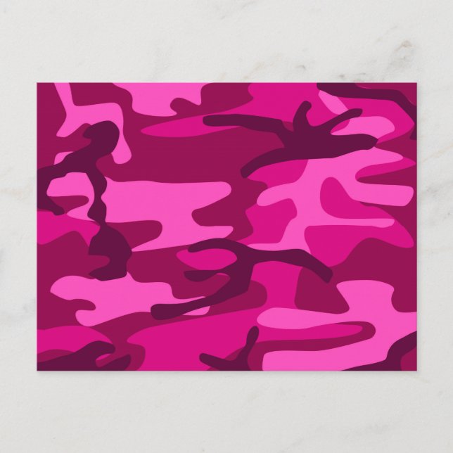 Carte Postale Camouflage Camouflage Fuchsia rose chaud Motif (Devant)