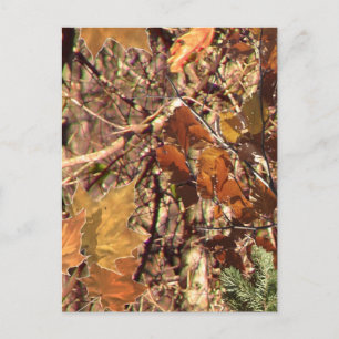 Carte Postale Camouflage de buisson de forêt d'automne