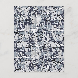 Carte Postale Camouflage numérique en argent de style urbain