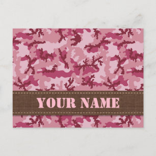 Carte Postale Camouflage rose