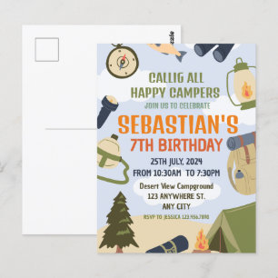 Carte Postale Camp extérieur Smores à l'extérieur Anniversaire