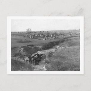 Carte Postale Camp indien de Lakota à l'argile blanche