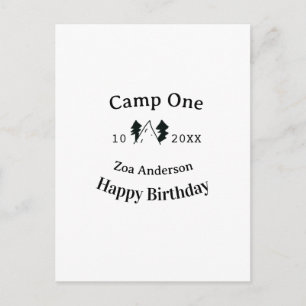 Carte Postale Camp un joyeux anniversaire nom date campingaventu