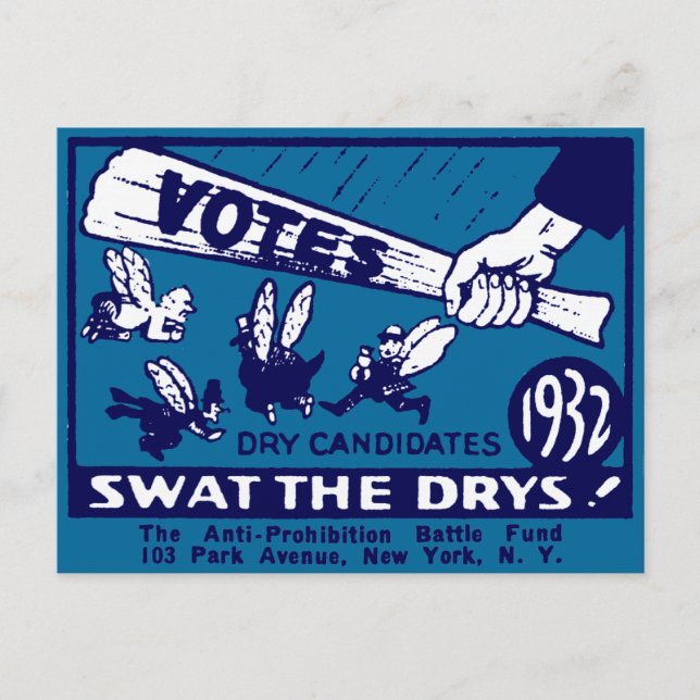 Carte Postale Campagne de 1932 contre l'interdiction (Devant)