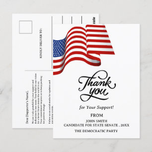 Carte Postale Campagne politique patriotique remerciement électi