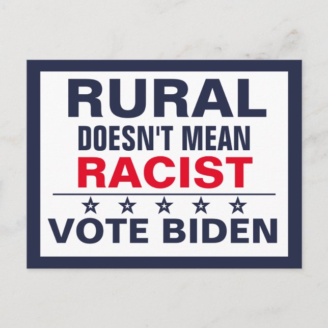 Carte Postale Campagne Pro-Biden Harris Anti-Racisme Vote Bleu (Devant)