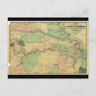 Carte Postale Campagne Richmond et Peninsular en Virginie 1864