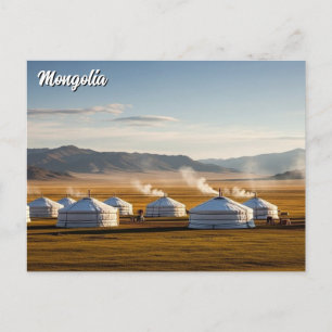 Carte Postale Campement de ger Mongolie Yourte Voyage