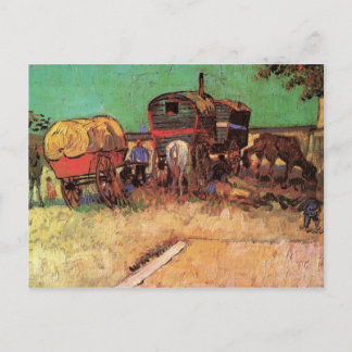 Carte Postale Campement des Tziganes avec caravanes par van Gogh