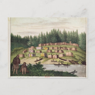 Carte Postale Campement indien sur l'île Quadra
