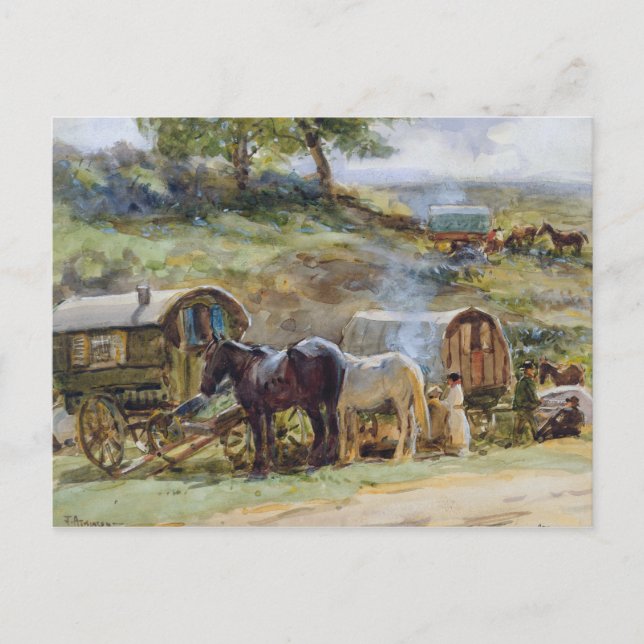 Carte Postale Campement Tsigane, Appleby, 1919 (Devant)