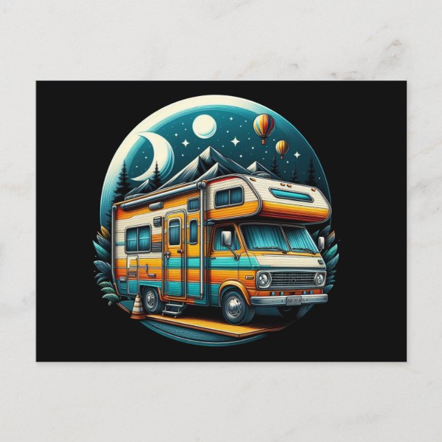 Carte postale camper colorée ! (Devant)