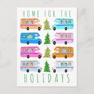 Carte Postale Camper de Noël mignon Motorhomes Vintage RV Xmas