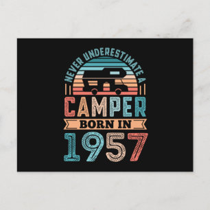 Carte Postale Camper né en 1957 70e anniversaire Cadeau RV Campi