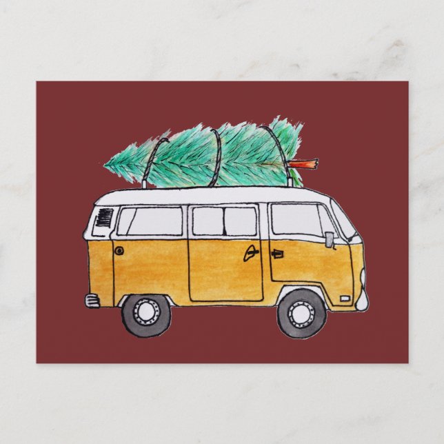 Carte Postale Campervan de Noël (Devant)