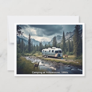 Carte Postale Camping à Yellowstone 1950s Scene