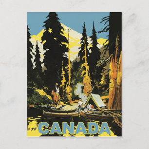 Carte Postale Camping dans la forêt du Canada