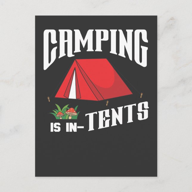 Carte Postale Camping dans tentes Un cadeau amusant pour les cam (Devant)