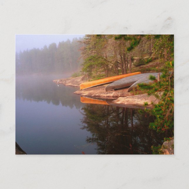 Carte Postale Camping de canoë Foggy, Lac Kawnipi, (Devant)