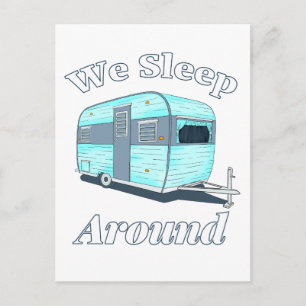 Carte Postale Camping Drôle Nous Sommes Endormi Autour Du RV