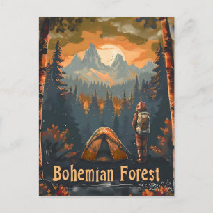 Carte Postale Camping forestier bohème
