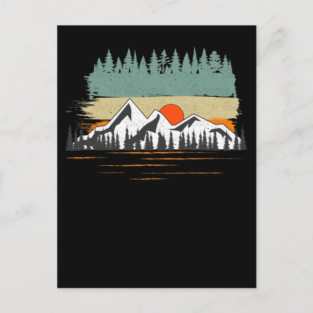 Carte Postale Camping Forêt Montagnes Nature Randonnée (Devant)