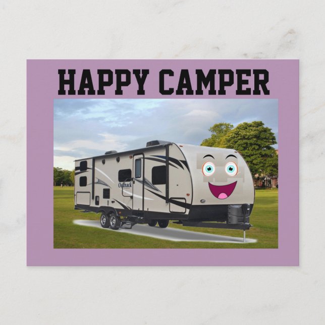 Carte Postale Camping Happy Retirement dans le RV par Funnycoomb (Devant)