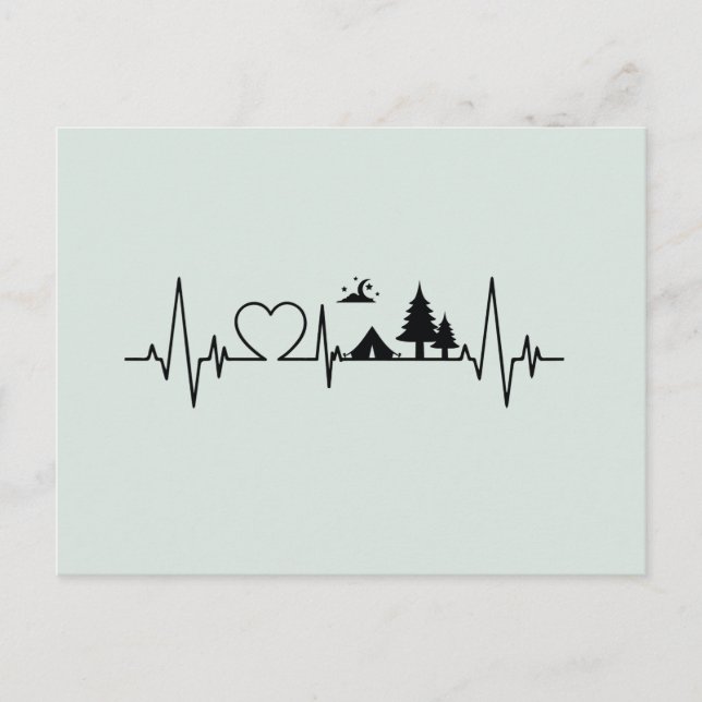 Carte postale Camping Heartbeat (Devant)