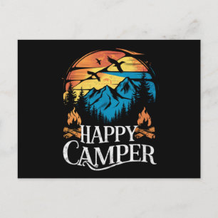 Carte Postale Camping heureux Rétro Vintage Équipe de camping as