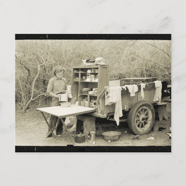 Carte Postale Camping, Histoire 1928 (Devant)