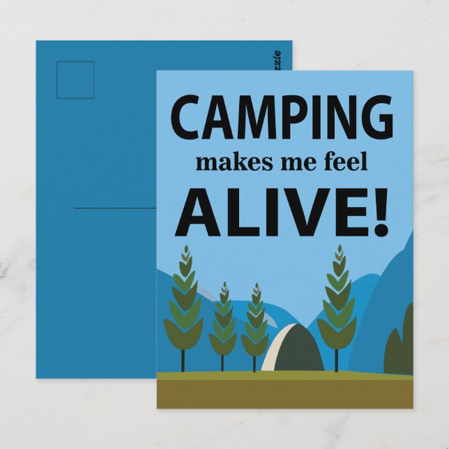 Carte Postale Camping Me Fait Me Sentir Vivant Camping (Devant / Derrière)