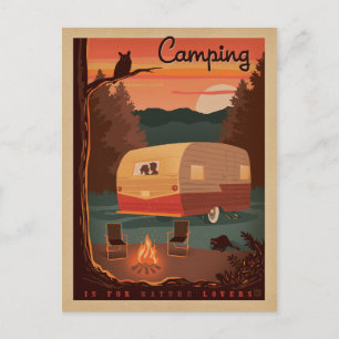 Carte Postale Camping pour les amoureux de la nature