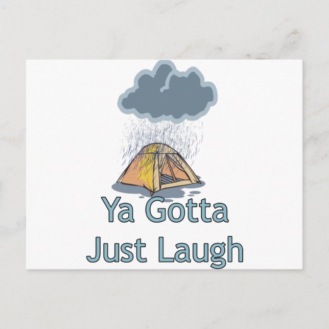 Carte Postale Camping sous la pluie (Devant)