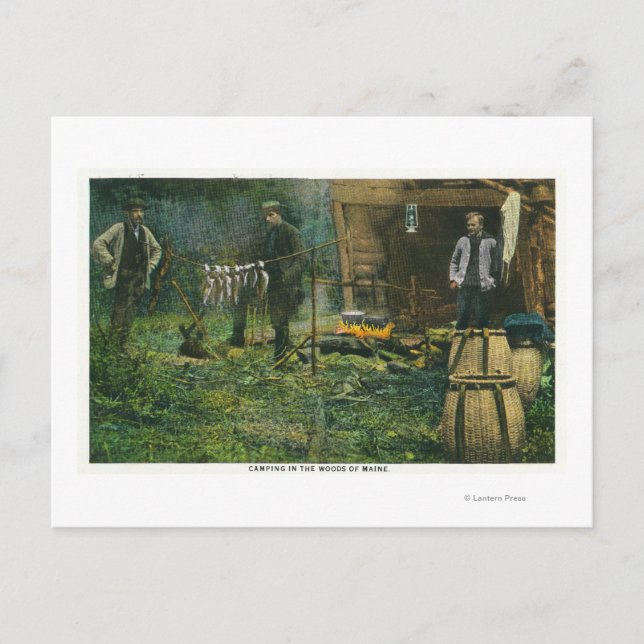 Carte Postale Camping terrain des hommes Camping dans le Maine (Devant)