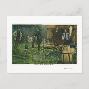 Carte Postale Camping terrain des hommes Camping dans le Maine
