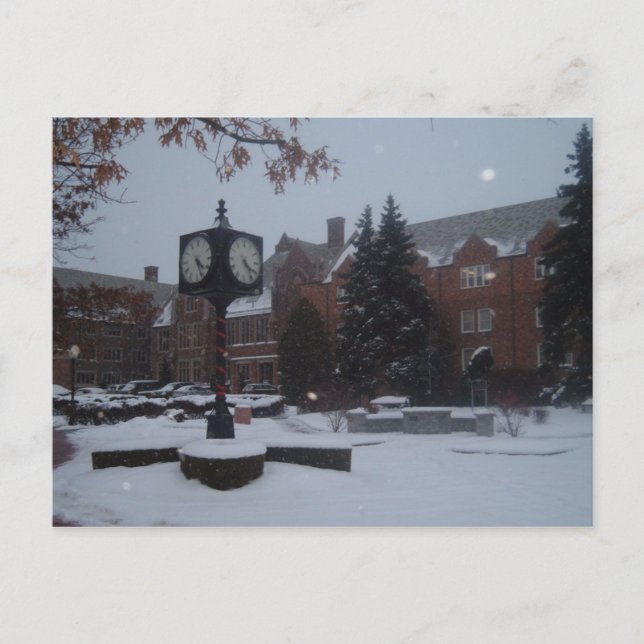 Carte Postale campus couvert de neige (Devant)